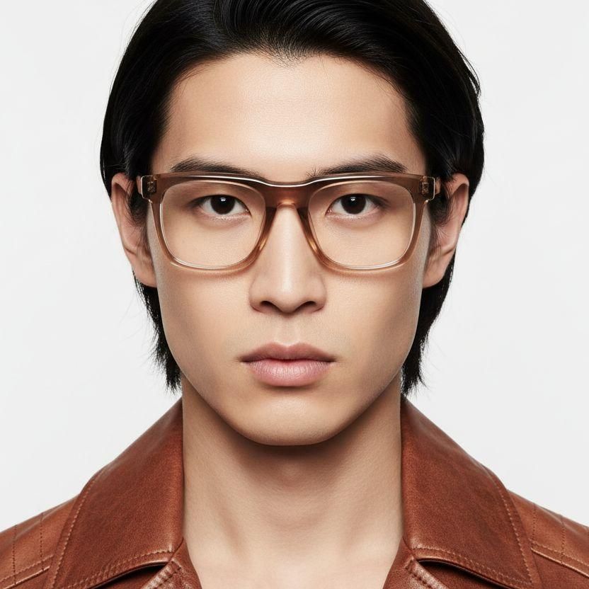 Rectangular Brown Acetate Glasses #BS2425-1016