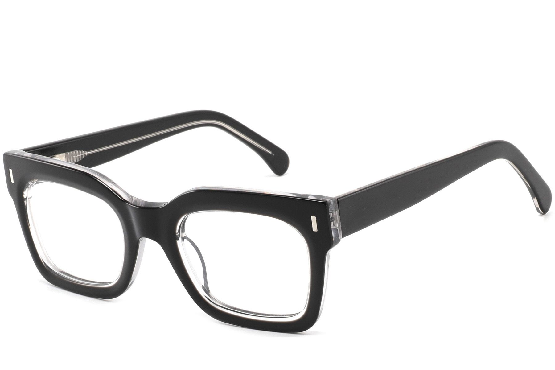 Rectangular Black Acetate Glasses #BS2425-1017