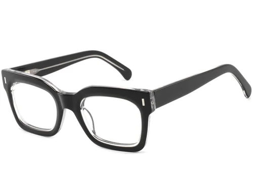 Lunettes rectangulaires en acétate noir #BS2425-1017