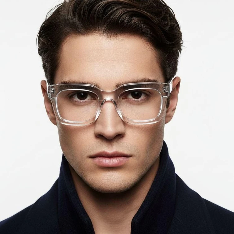 Rectangular Transparent Acetate Glasses #BS2425-1018