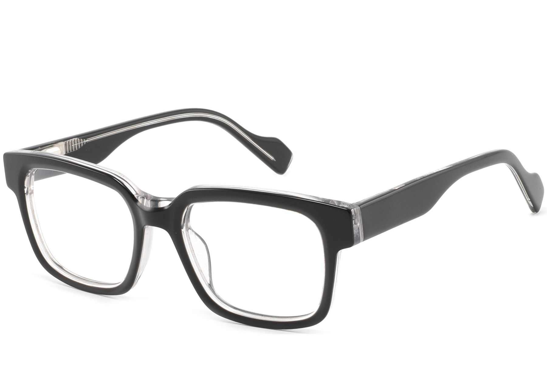 Rectangular Black Acetate Glasses #BS2425-1023