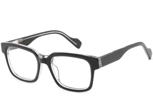 Lunettes rectangulaires en acétate noir #BS2425-1023