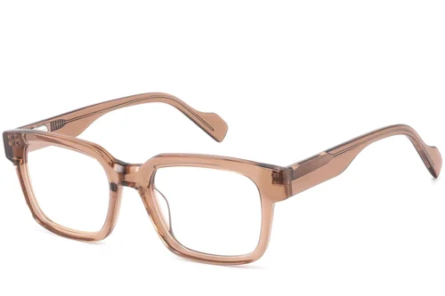 Lunettes rectangulaires en acétate brun #BS2425-1027