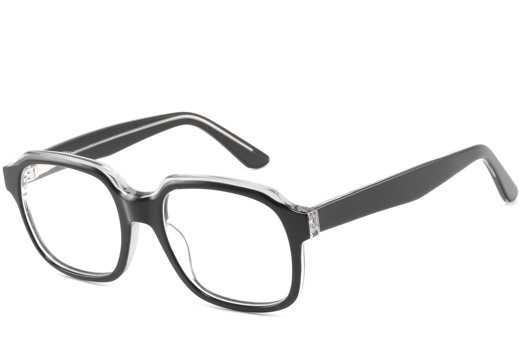 Rectangular Black Acetate Glasses #BS2425-1028