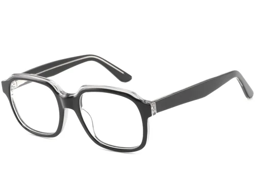 Lunettes rectangulaires en acétate noir #BS2425-1028