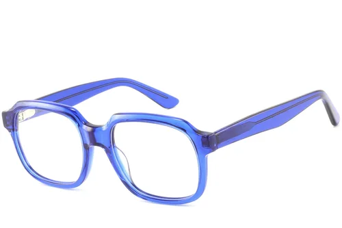 Lunettes rectangulaires en acétate bleu #BS2425-1031