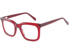 Rectangular Red Acetate Glasses #BS2425-1035
