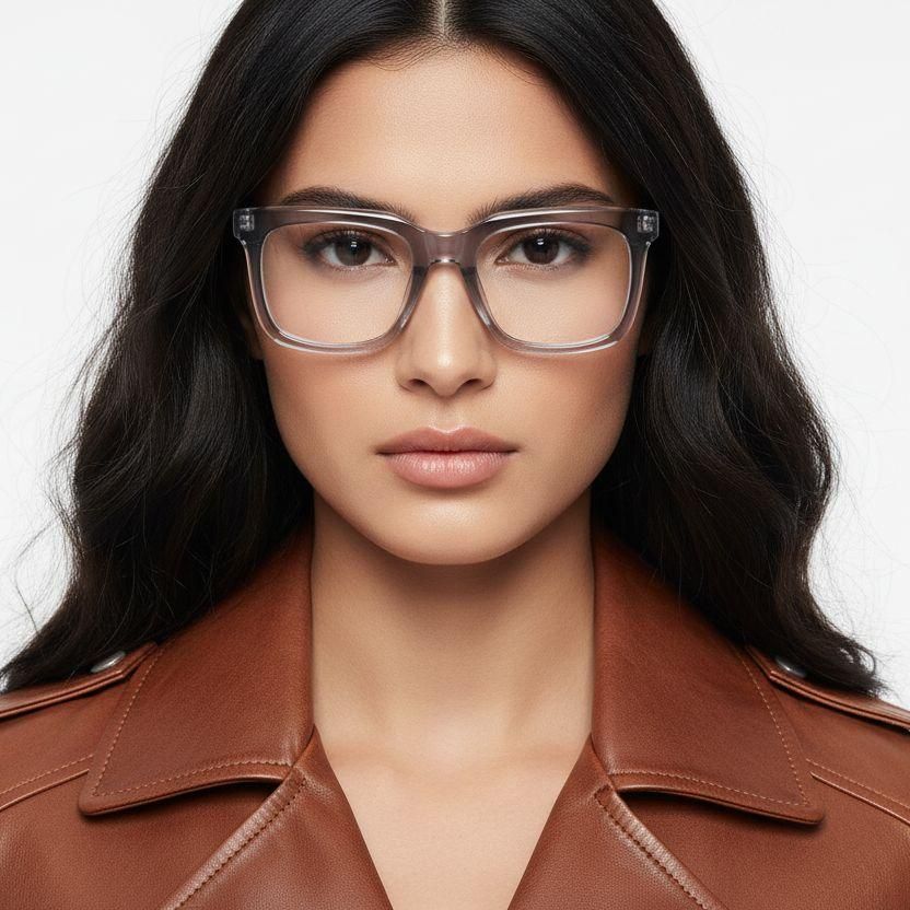 Rectangular Purple Acetate Glasses #BS2425-1036