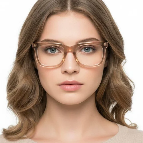 Lunettes rectangulaires en acétate brun #BS2425-1039