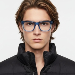 Rectangular Blue Acetate Glasses #BS2425-1043