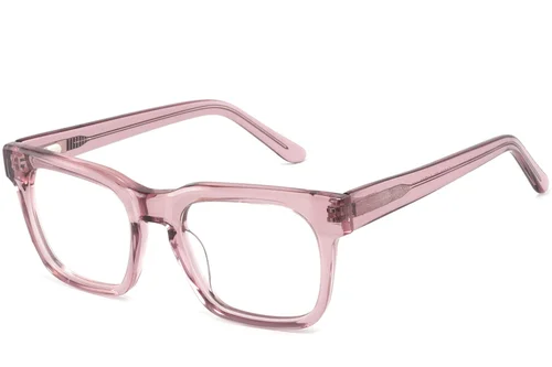 Lunettes rectangulaires en acétate rose #BS2425-1044
