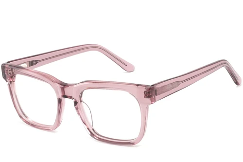 Gafas rectangulares de acetato rosa #BS2425-1044