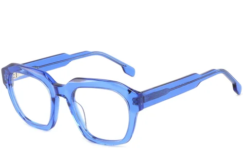 Lunettes rectangulaires en acétate bleu #BS2425-1049