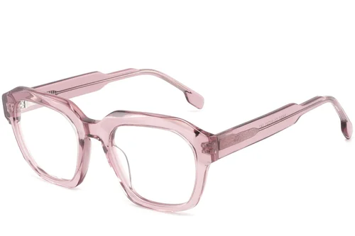 Lunettes rectangulaires en acétate rose #BS2425-1050