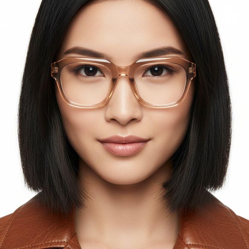 Rectangular Brown Acetate Glasses #BS2425-1051