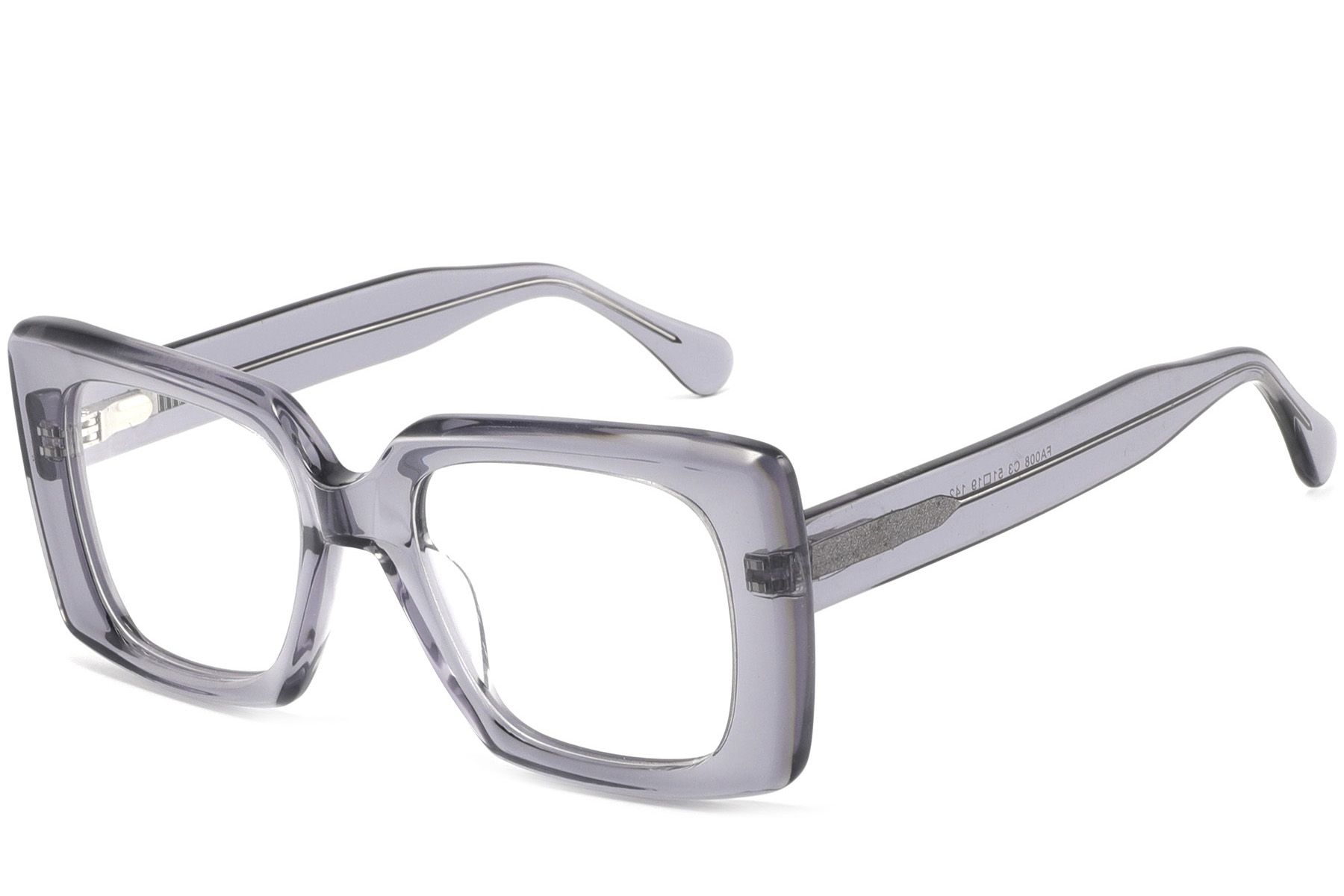 Rectangular Gray Acetate Glasses #BS2425-1054