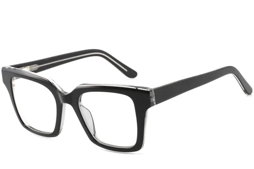 Lunettes rectangulaires en acétate noir #BS2425-1058