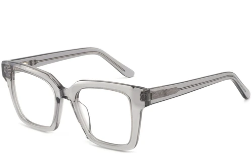 Rectangular Gray Acetate Glasses #BS2425-1059