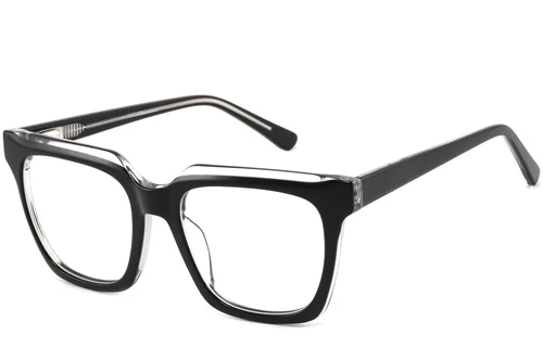 Lunettes rectangulaires en acétate noir #BS2425-1064