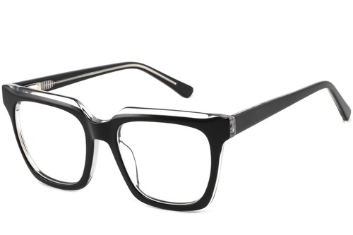 Rectangular Black Acetate Glasses #BS2425-1064