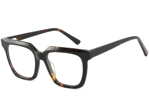 Lunettes rectangulaires en acétate écaille de tortue #BS2425-1067