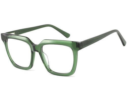 Verres rectangulaires en acétate vert #BS2425-1068
