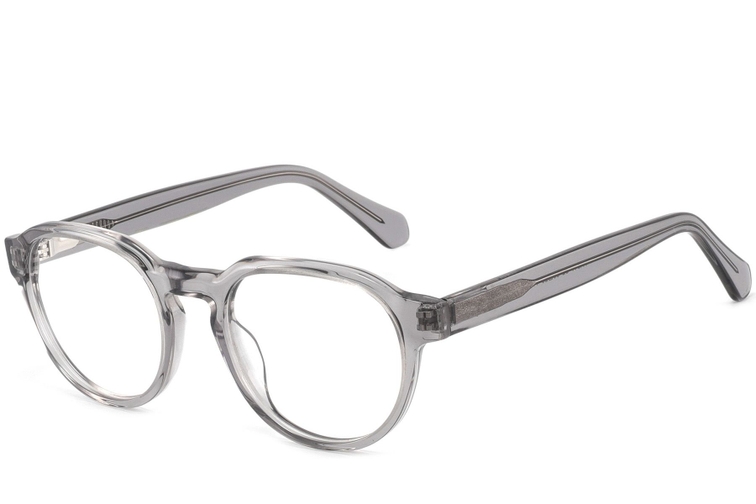 Oval Gray Acetate Glasses #BS2425-1071