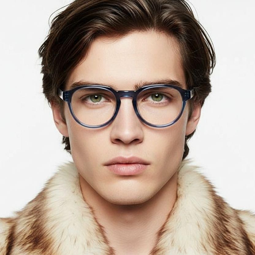 Oval Purple Acetate Glasses #BS2425-1072