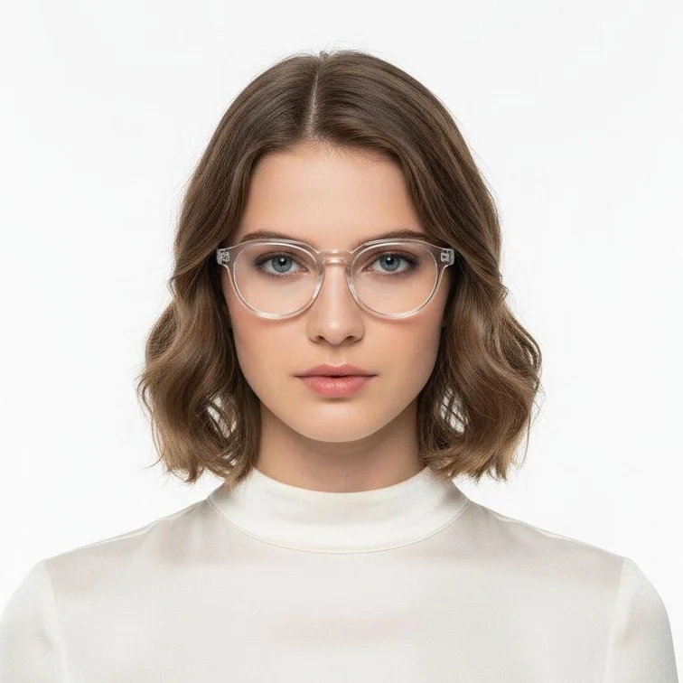 Gafas ovaladas de acetato transparente #BS2425-1075
