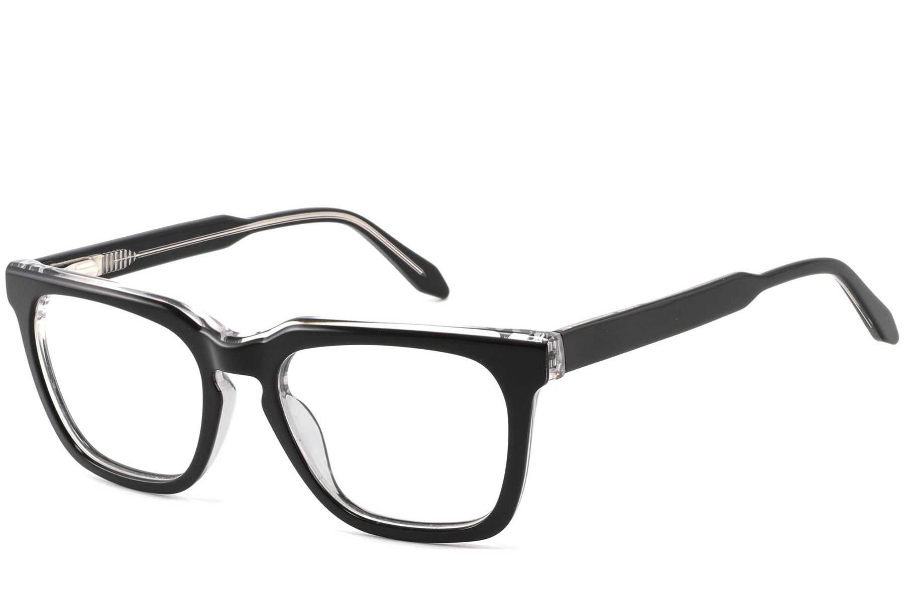 Rectangular Black Acetate Glasses #BS2425-1076