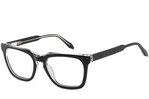Lunettes rectangulaires en acétate noir #BS2425-1076