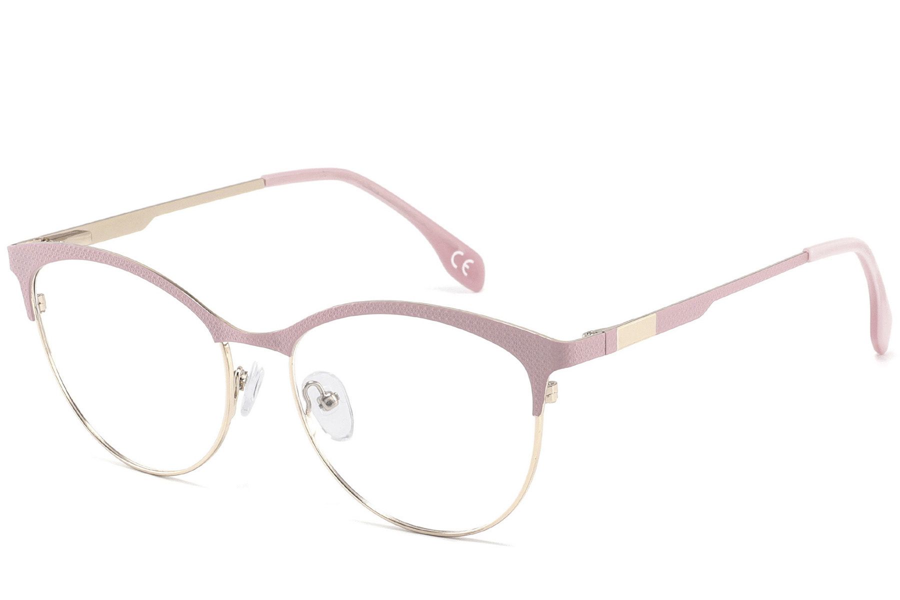 Oval Pink Metal Glasses #BS2425-1081