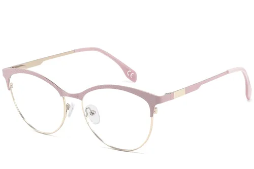 Lunettes ovales en métal rose #BS2425-1081