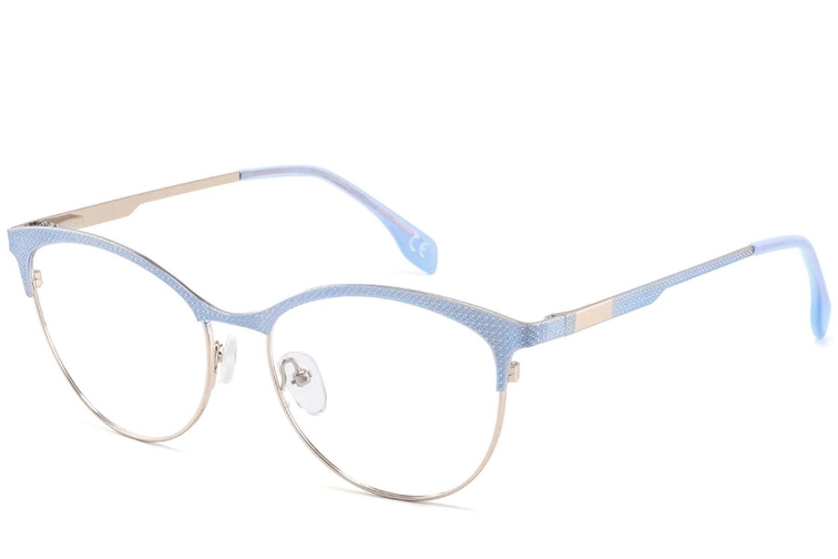 Oval Blue Metal Glasses #BS2425-1082