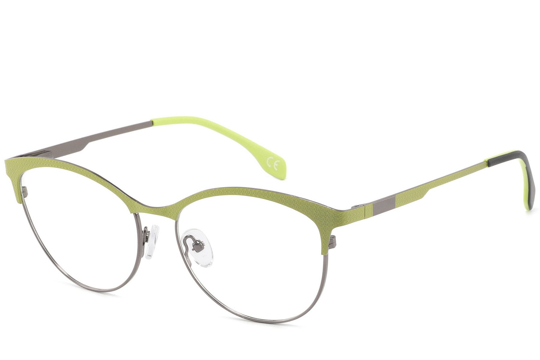Oval Green Metal Glasses #BS2425-1083