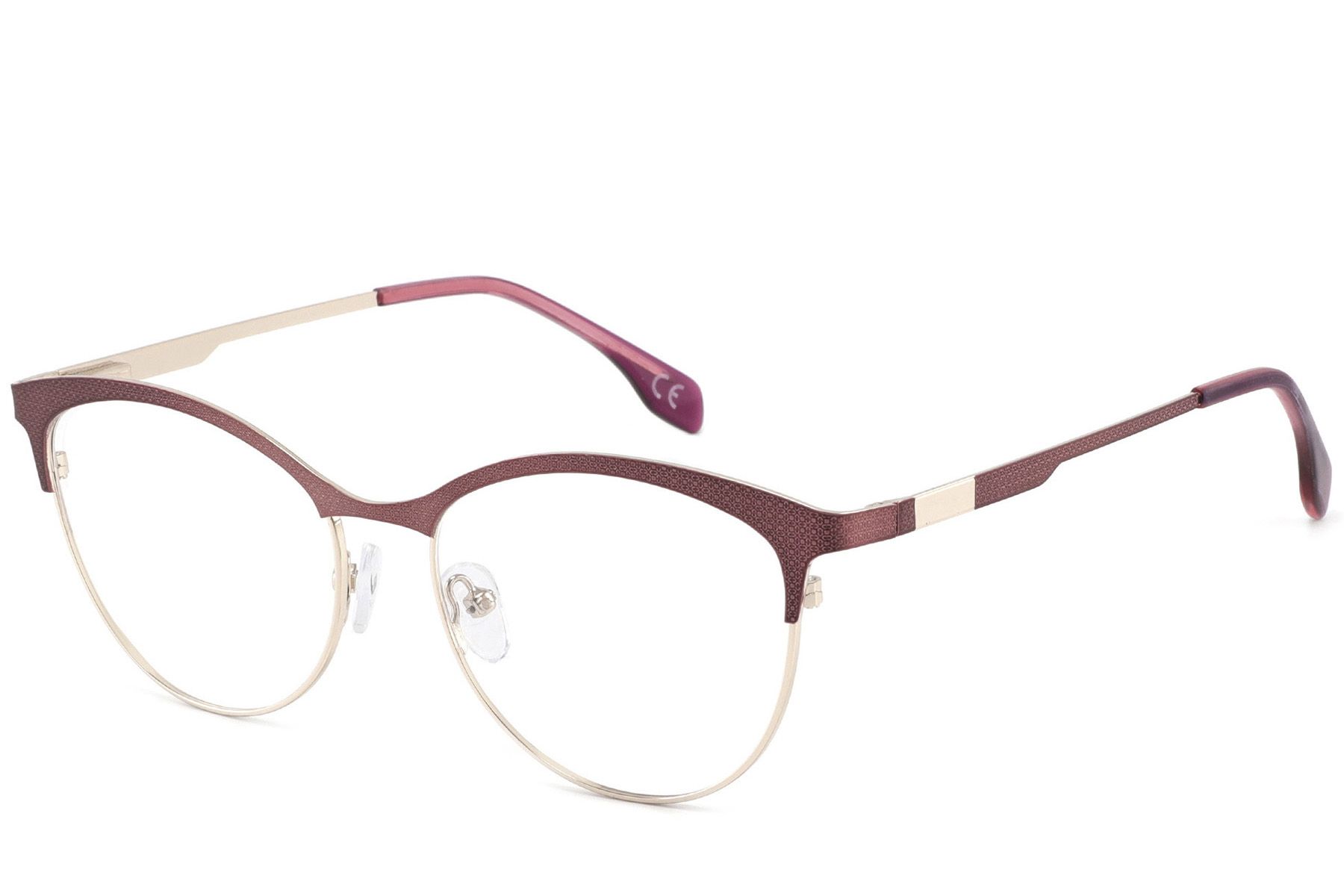Oval Red Metal Glasses #BS2425-1085