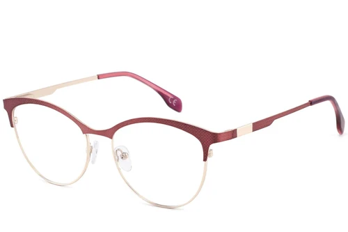 Oval Red Metal Glasses #BS2425-1085