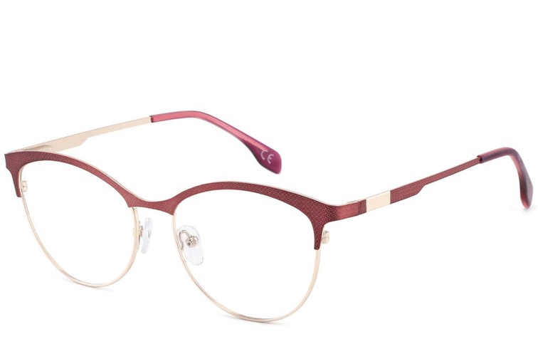 Lunettes ovales en métal rouge #BS2425-1085