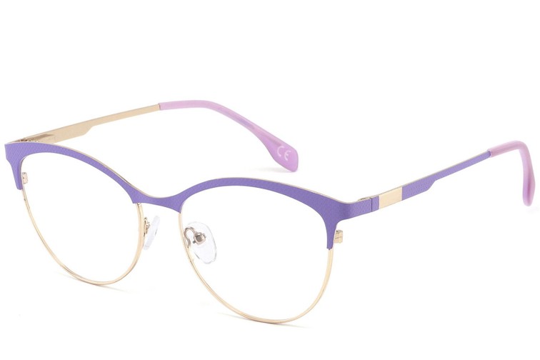 Oval Purple Metal Glasses #BS2425-1086