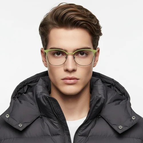 Lunettes papillon en métal vert #BS2425-1087
