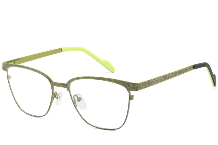 Rectangular Green Metal Glasses #BS2425-1092