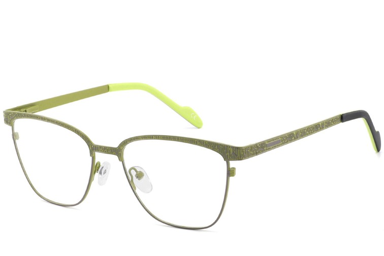 Rectangular Green Metal Glasses #BS2425-1092