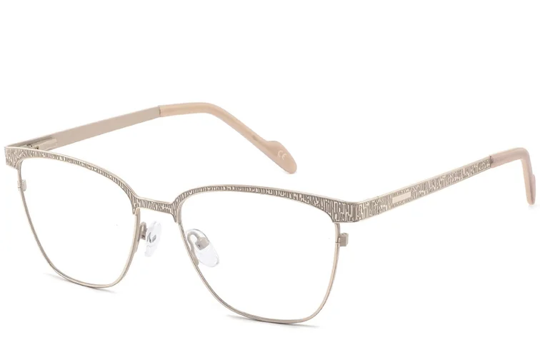 Occhiali rettangolari in metallo marrone #BS2425-1093