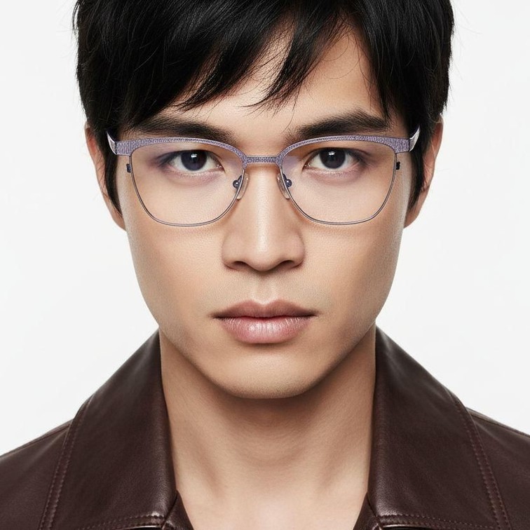 Rectangular Purple Metal Glasses #BS2425-1095