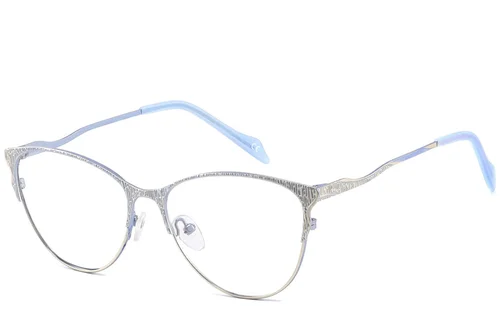 Lunettes papillon en métal bleu #BS2425-1097