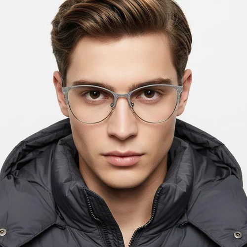 Lunettes papillon en métal bleu #BS2425-1097