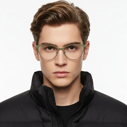 Lunettes papillon en métal vert #BS2425-1098