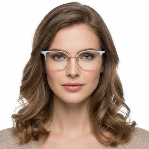 Rectangular Blue Metal Glasses #BS2425-1104
