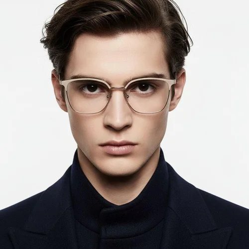 Lunettes rectangulaires en métal brun #BS2425-1105