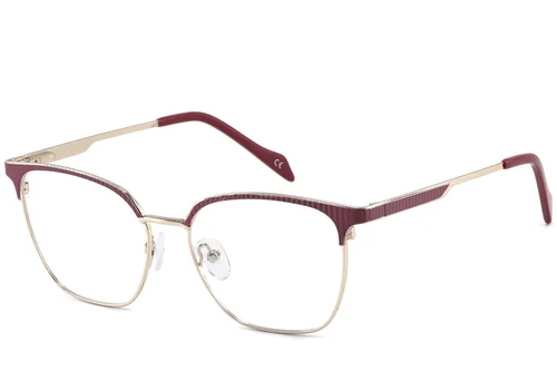 Lunettes rectangulaires en métal rouge #BS2425-1107